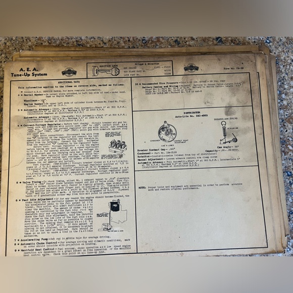 Dealership Mechanics Service Cards. PACKARD Various Years/Models 1935-1942 - Picture 9 of 15